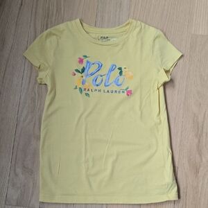 Ralph Lauren Kids Lemon Tee with Floral Accents
